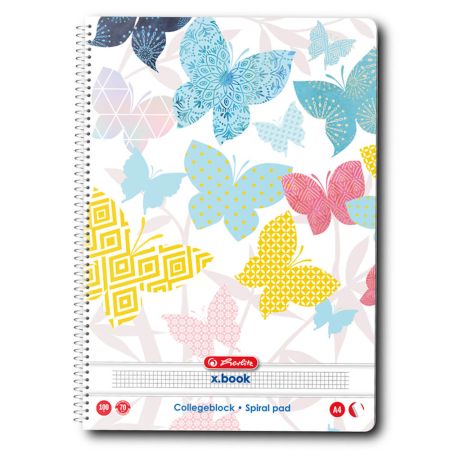 Caiet cu spira A4, 100 file, HERLITZ X.Book Enjoy Life| Office Direct