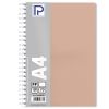 Caiet cu spirala A4, 120 file, velin, coperta plastic, PAPERLAND PP400