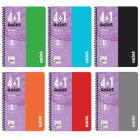 Caiet cu spirala A4, 125 file, 5 sectiuni, coperta plastic, KESKIN COLOR Asist