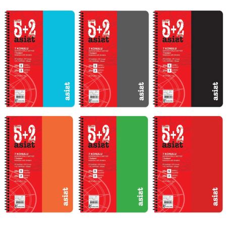 Caiet cu spirala A4, 175 file, 7 sectiuni, KESKIN COLOR Asist