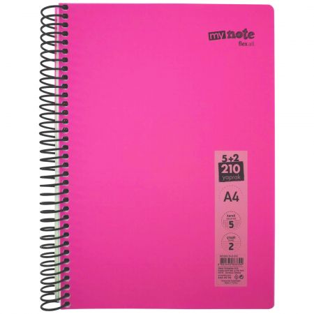 Caiet cu spirala A4, 210 file, 6 separatoare My Note Flex All