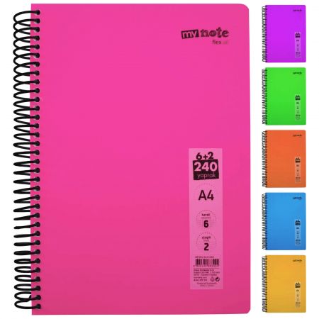 Caiet cu spirala A4, 240 file, 7 separatoare My Note Flex All