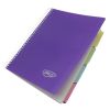 Caiet cu spirala A4, 240 file, coperta plastic, 8 separatoare, DACO