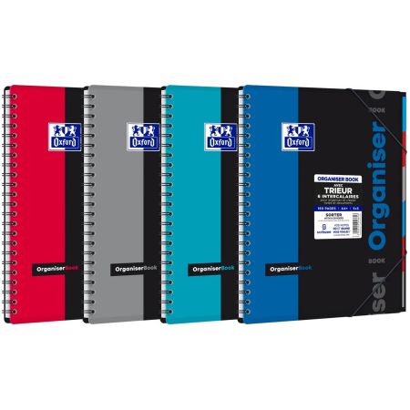 Caiet organizator A4+ cu separatoare, 80 file, OXFORD Organiser
