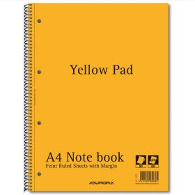 Caiet cu spirala A4 80 file hartie galbena AURORA College