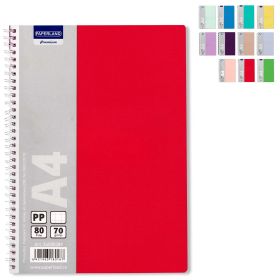 Caiet cu spirala A4, 80 file, matematica, coperta plastic, PAPERLAND PP400