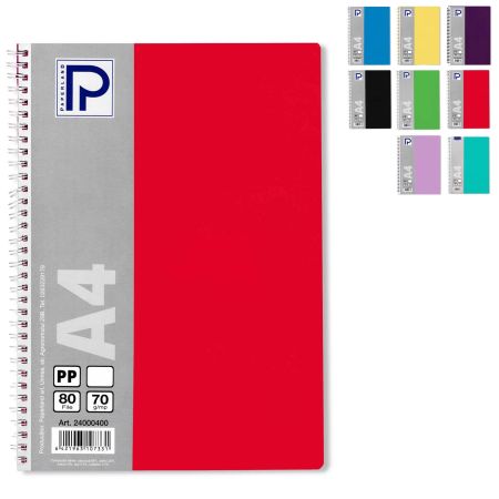 Caiet cu spirala A4, 80 file, velin, PAPERLAND PP400