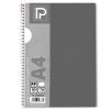 Caiet cu spirala A4, 80 file, velin, coperta plastic, PAPERLAND PP400