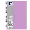 Caiet cu spirala A4, 80 file, velin, coperta plastic, PAPERLAND PP400