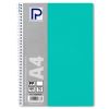 Caiet cu spirala A4, 80 file, velin, coperta plastic, PAPERLAND PP400