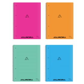 Caiet cu spirala A4 coperta plastic 80 file AURORA College