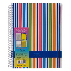 Caiet cu spirala A5, 150 file, 3 separatoare, NOTTE World of Colours
