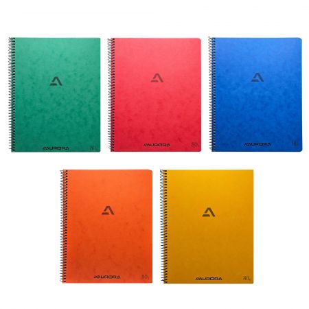 Caiet cu spirala A5, 60 file AURORA Buroclass