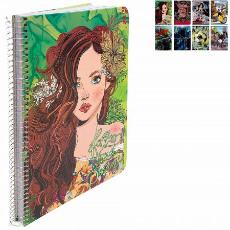 Caiet cu spirala A5, 80 file, coperta carton rigid, OPTIMUM 