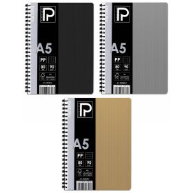 Caiet cu spirala A5, 80 file, coperta plastic, PAPERLAND Exklusiv