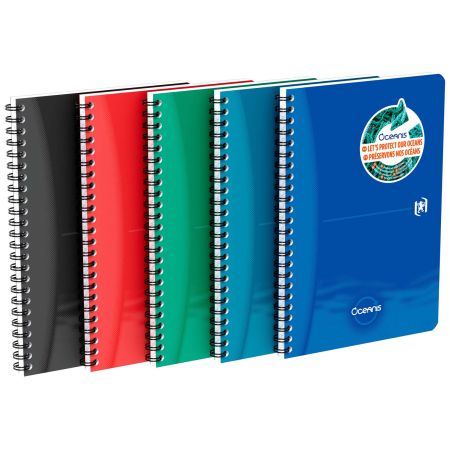Caiet cu spirala A5, 90 file, coperta plastic, OXFORD Oceanis