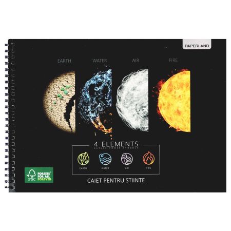Caiet stiintele naturii A4, cu spirala, 36 file, PAPERLAND
