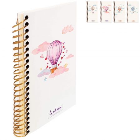 Carnet cu spirala, 80 file, coperta carton rigid, KESKIN