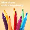 Carioci cu sclipici 12 culori/set, DELI Glitter Color Wow