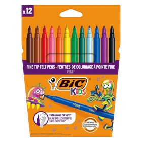 Carioci lavabile BIC Visa, 12 culori/set