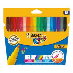 Carioci lavabile BIC Visa, 18 culori/set