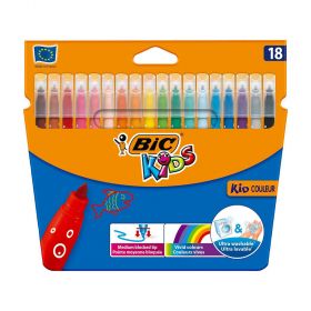Carioci ultralavabile BIC Kid Couleur, 18 culori/set