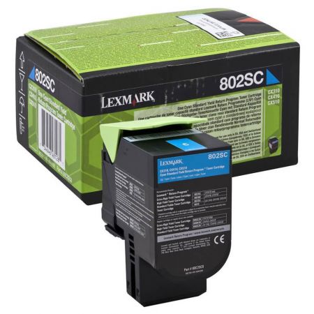 CARTUS TONER CYAN RETURN NR.802SC 80C2SC0 2K ORIGINAL LEXMARK CX310N