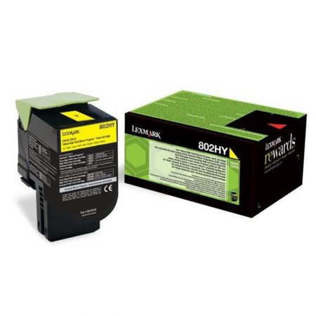 CARTUS TONER YELLOW RETURN NR.802HY 80C2HY0 3K ORIGINAL LEXMARK CX410E