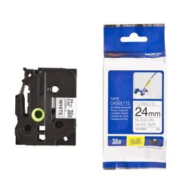 BANDA LAMINATA ADEZIVA BLACK ON WHITE TZES251 ORIGINAL BROTHER P-TOUCH 24MM
