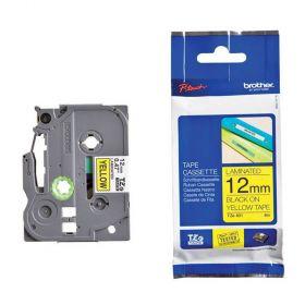 BANDA LAMINATA BLACK ON YELLOW TZE631 ORIGINAL BROTHER P-TOUCH 12MM