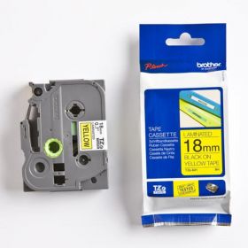 BANDA LAMINATA BLACK ON YELLOW TZE641 ORIGINAL BROTHER P-TOUCH 18MM