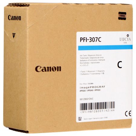 CARTUS CYAN PFI-307C, 9811B001AA, 330ML ORIGINAL CANON IPF 830