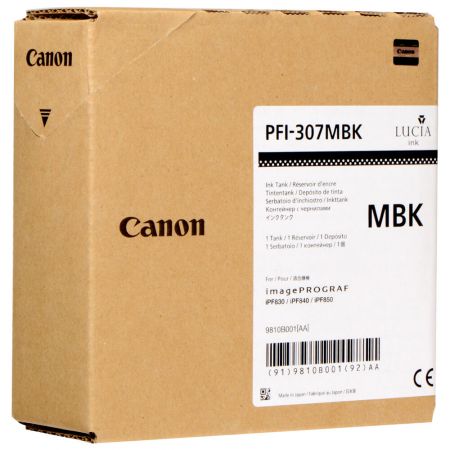 CARTUS MATTE BLACK PFI-307MBK, 9810B001AA, 330ML ORIGINAL CANON IPF 830