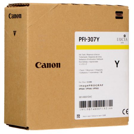 CARTUS YELLOW PFI-307Y, 9814B001AA, 330ML ORIGINAL CANON IPF 830