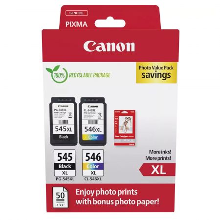 PHOTO VALUE PACK PG-545XL/CL-546XL, 8286B011AA, + HARTIE FOTO GP