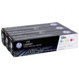 TRIPACK CMY CF341A CARTUS TONER NR.126A CE311A CE312A CE313A ORIGINAL HP LASERJET PRO CP1025