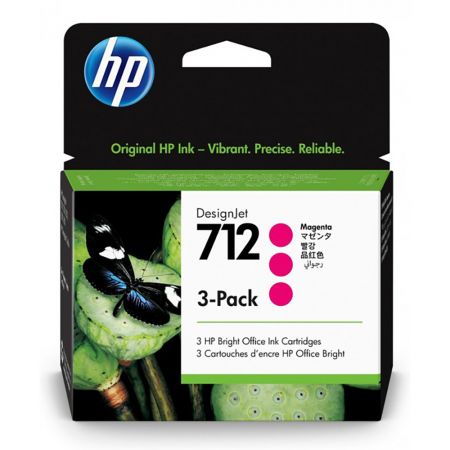 TRIPACK CARTUS MAGENTA NR.712 3ED78A ORIGINAL HP DESIGNJET T630