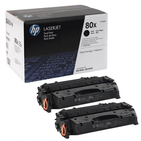 DUAL PACK CARTUS TONER NR.80X CF280XD 2X6,9K ORIGINAL HP LASERJE