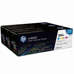 TRIPACK CMY CF372AM CARTUS TONER NR.304A CC531A/CC532A/CC533A ORIGINAL HP LASERJET CP2025