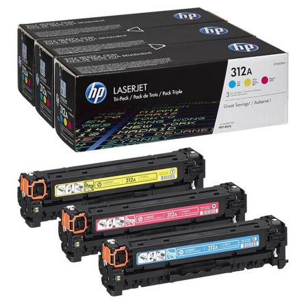 TRIPACK CMY CF440AM CARTUS TONER NR.312A CF381A/CF383A/CF382A ORIGINAL HP LASERJET PRO M476NW
