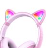 Casti bluetooth pentru copii, cu lumini, POWERLOCUS Bobo Cat