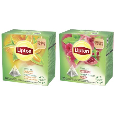 Ceai verde LIPTON, 20 piramide/cutie