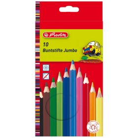 Creioane colorate mina groasa, 10 culori/set HERLITZ Jumbo