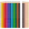 Creioane colorate acuarela 18+6 culori/set, FABER-CASTELL Grip, FC112819