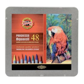 Creioane colorate acuarela fara lemn KOH-I-NOOR Progresso Aquarell 8786, 48 buc/set