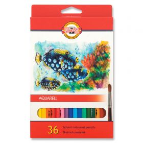 Creioane colorate acuarela KOH-I-NOOR Aquarell 3719, 36 buc/set