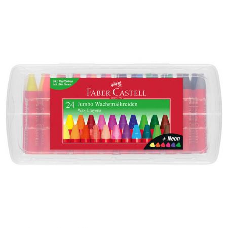 Creioane cerate FABER-CASTELL Jumbo, 24 buc/set
