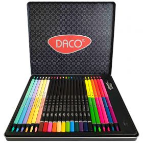 Creioane colorate DACO Creionart CC424, 24 buc/cutie metal