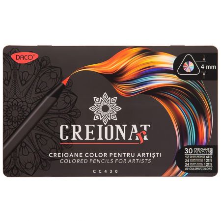Creioane colorate bicolore DACO Creionart CC430, 30 buc/cutie me