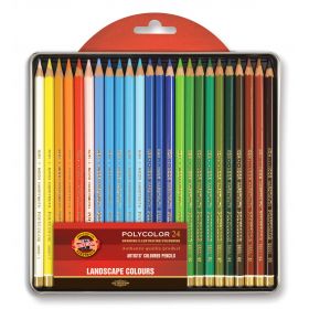 Creioane colorate KOH-I-NOOR Polycolor Landscape 3824, 24 buc/set